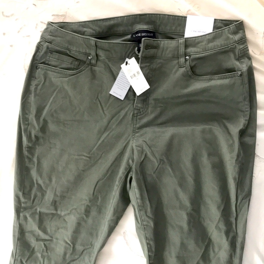 NWT Lane Bryant Mid Rise Army Green Skinny Pants